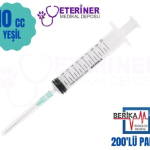 Berika 10 CC 3 Parça (CONTALI) Yeşil Enjektör 200'lü Paket