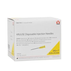 KRUUSE Enjektör İğnesi 0.9 x 25 mm. Sarı (20G x 1) - 100/pk