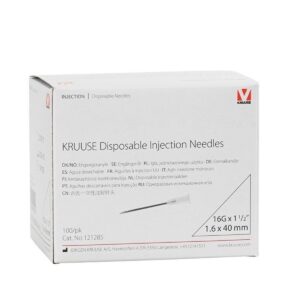 KRUUSE Enjektör İğnesi 1.6 x 40 mm. Beyaz (16G x 1½) - 100/pk