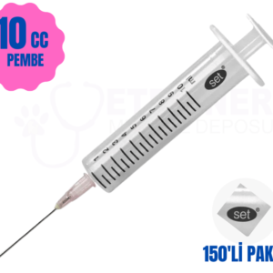 Set Enjektör 10 cc 2 Parça Pembe Uçlu 150 li Paket