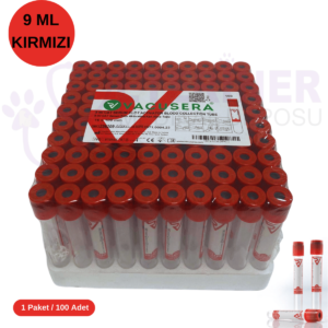 vacusera Vakumlu Tüp 9 ml 100'lü Paket Kırmızı Kapak